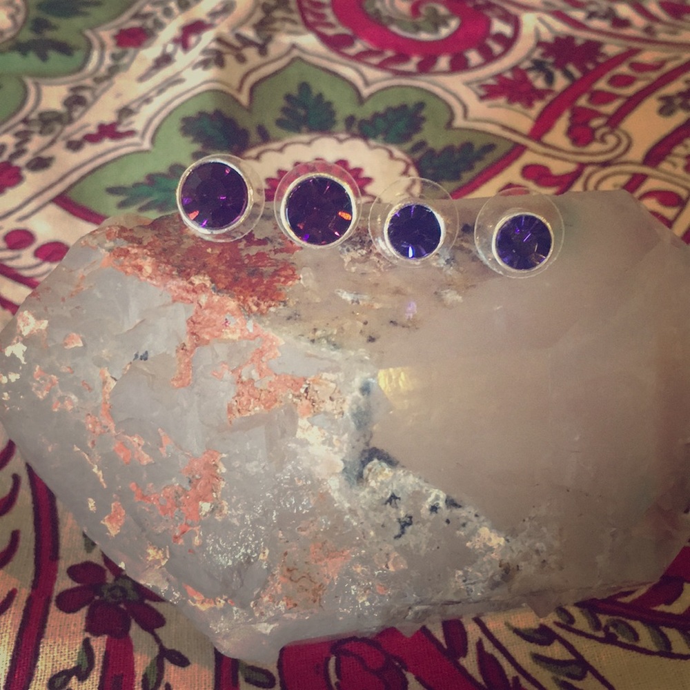 💜2 Sets of Round Purple Studs💜