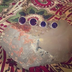 💜2 Sets of Round Purple Studs💜