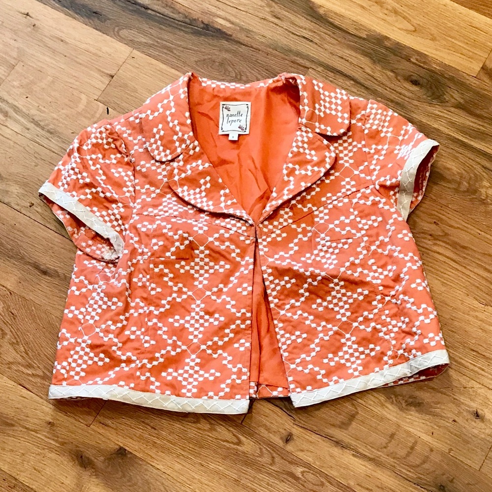 Nanette Lepore Embroidered Jacket Blazer 8