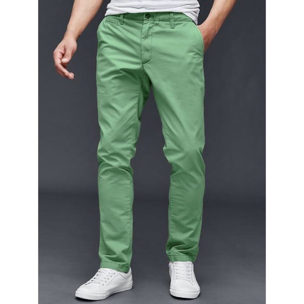 Gap Vintage Wash Slim Fit Green Khaki Pants