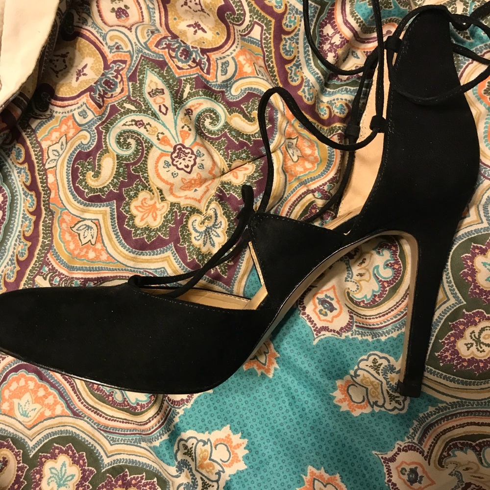 Black lace up heels
