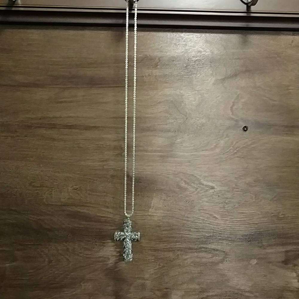 Cross necklace with sterling silver chain