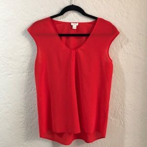 Cherry red short sleeved top from J. Crew.