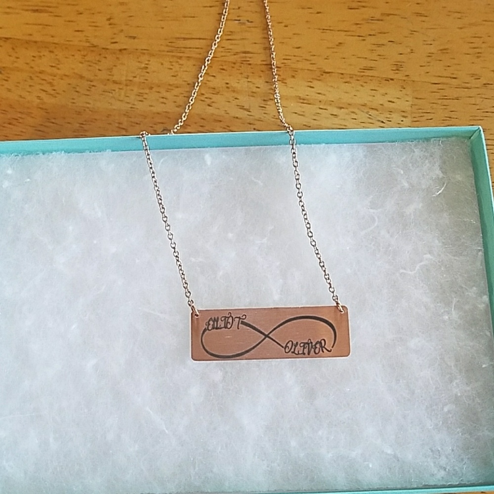 Personalized Infinity Bar necklace