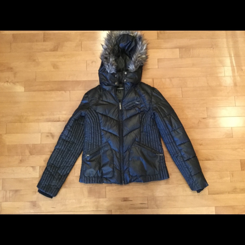 Steve Madden puffer coat with fur trim