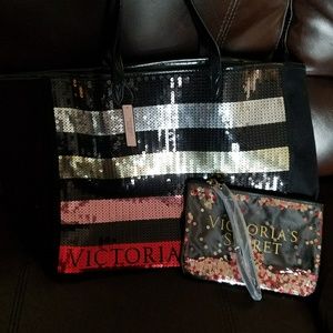 Victoria Secret tote and make-up bag