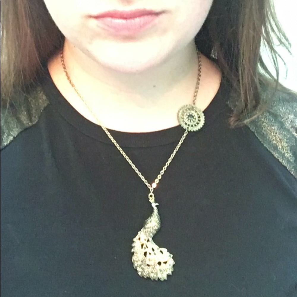 Gold Peacock Necklace
