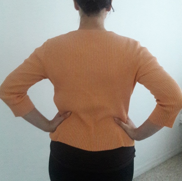 Sweater Top V-Neck Button Down Jacket - Picture 5 of 5