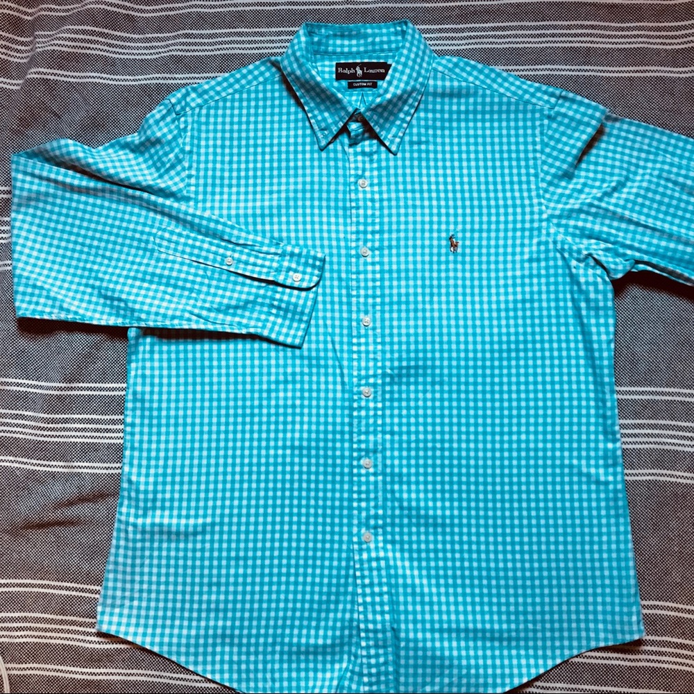 Polo Blue/White Gingham/Plaid Button Down (XL)
