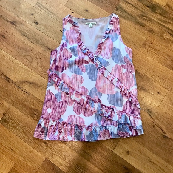 Banana Republic Silk Ruffle Blouse Shell Small S - Picture 2 of 5