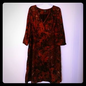 Jewel Tone Mock-Wrap Dress