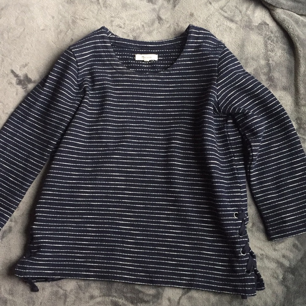 Madewell blue and white stripped sweater
