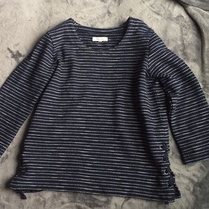 Madewell blue and white stripped sweater