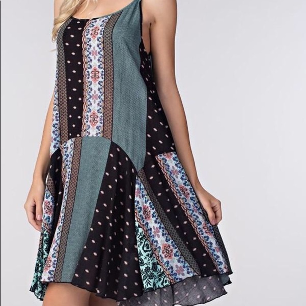 Multicolored Patchwork Dress - Picture 2 of 4