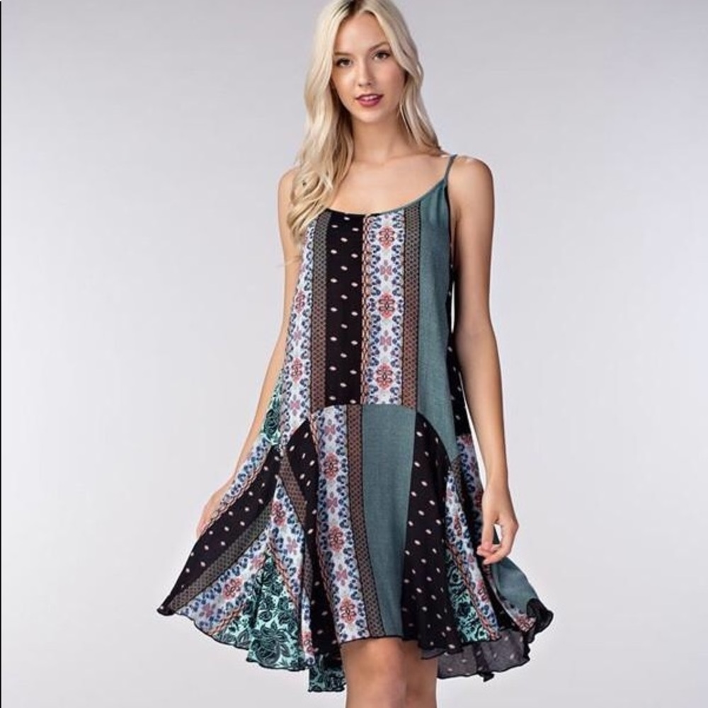 Multicolored Patchwork Dress - Picture 4 of 4