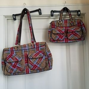 Vera Bradley Highland Wool Duffel Bag Bundle