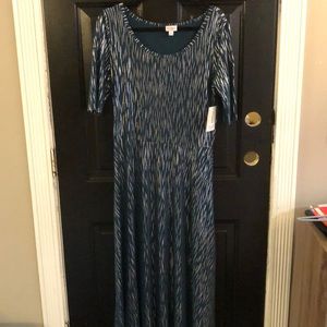 Lularoe XL Emerald green n silver elegant Ana