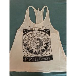 Cute flowy white racerback tank