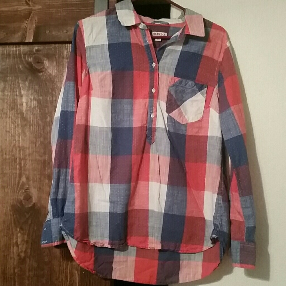 Plaid long sleeve top
