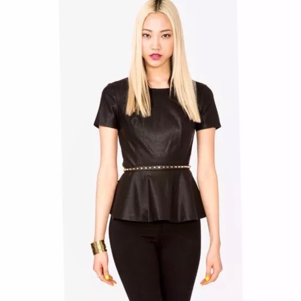 Forever 21 Faux Leather 😍 Peplum Top🔥