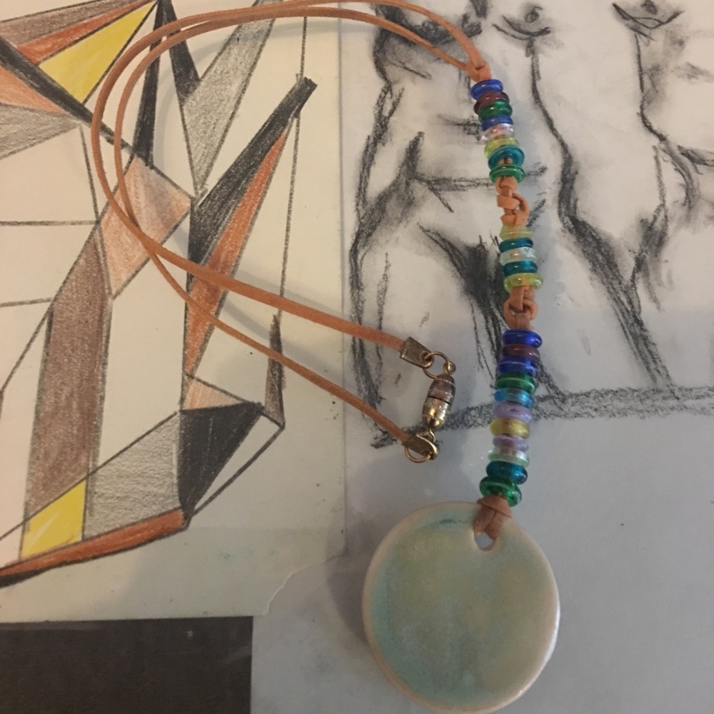 Art Deco ceramic necklace