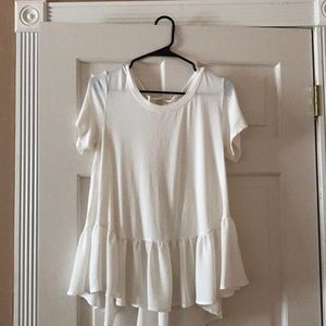 white peplum top