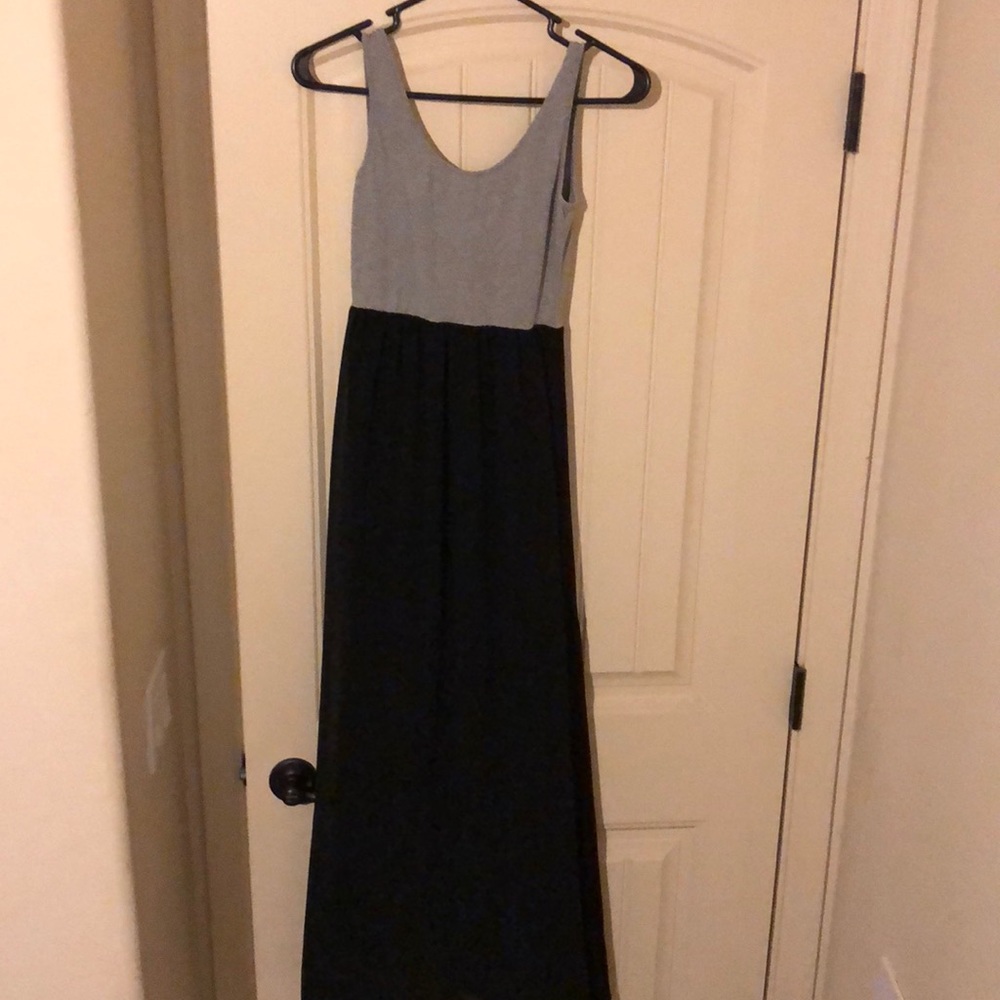 Black/gray floor length dress