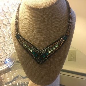 Chloe + Isabel Green V Collar Statement Necklace