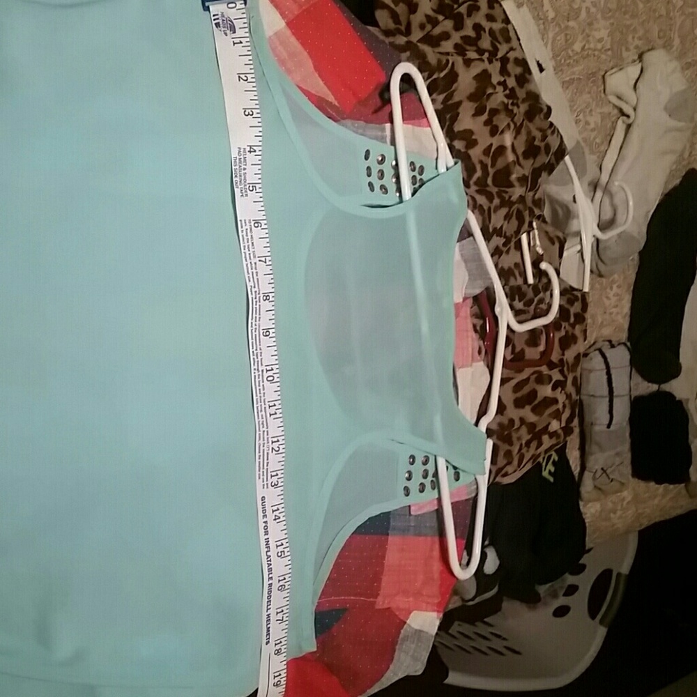 Mint colored studded top - Picture 5 of 5
