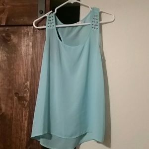 Mint colored studded top