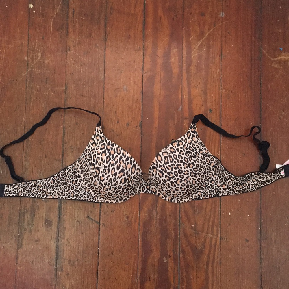 Victoria’s Secret pink push up bra cheetah