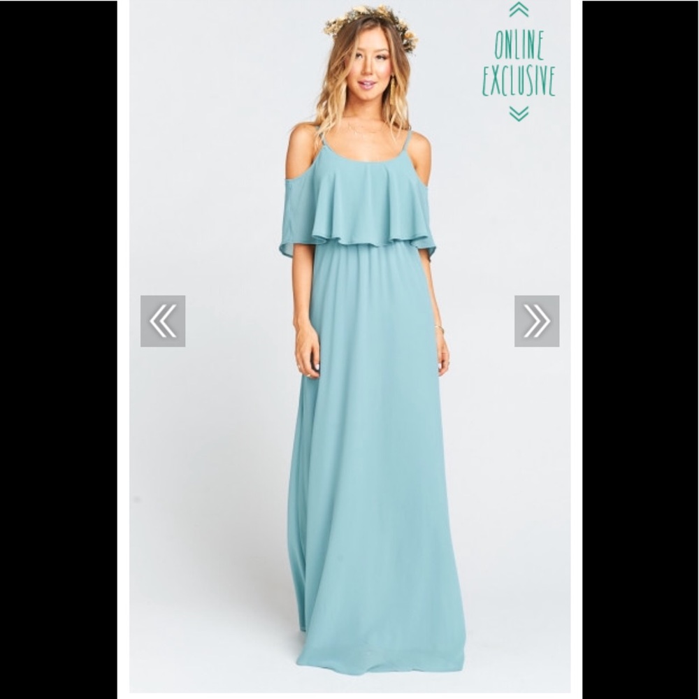 Blue ‘Poolside’ Chiffon Bridesmaid Maxi Dress