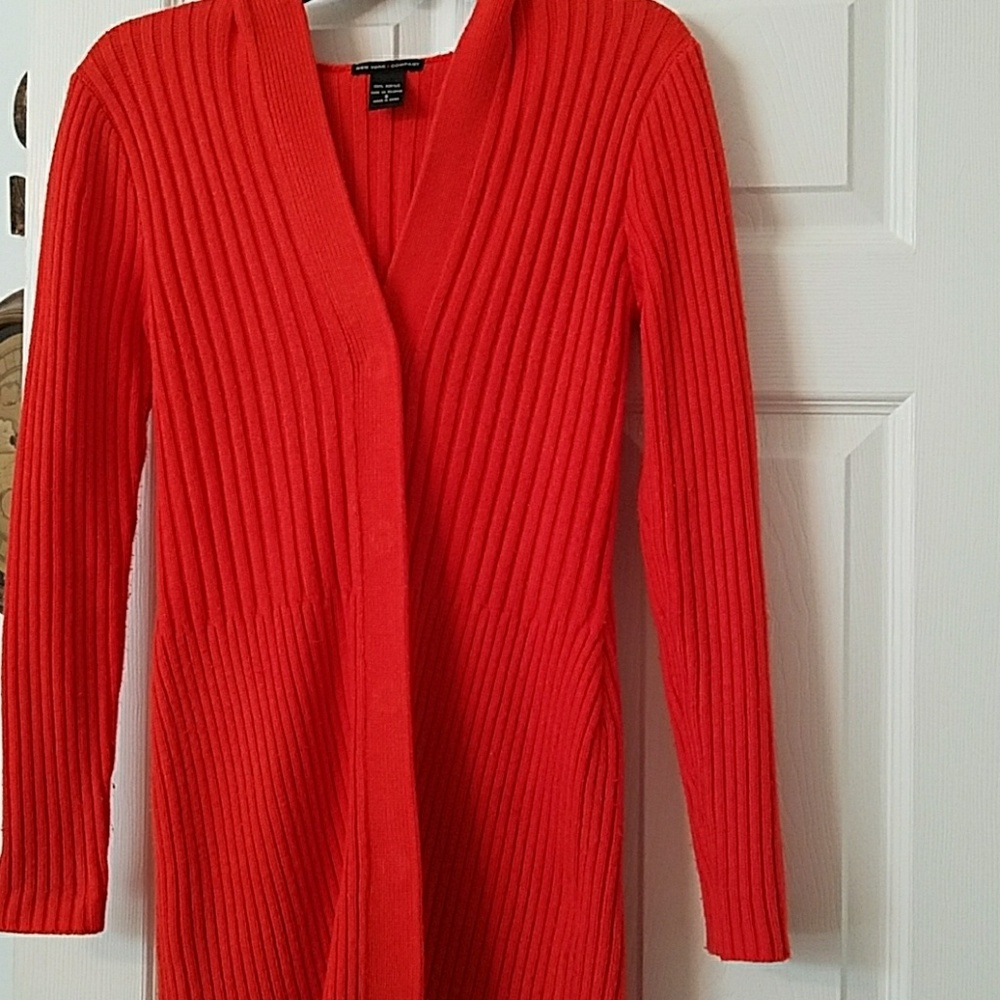 Hooded orange sweater
