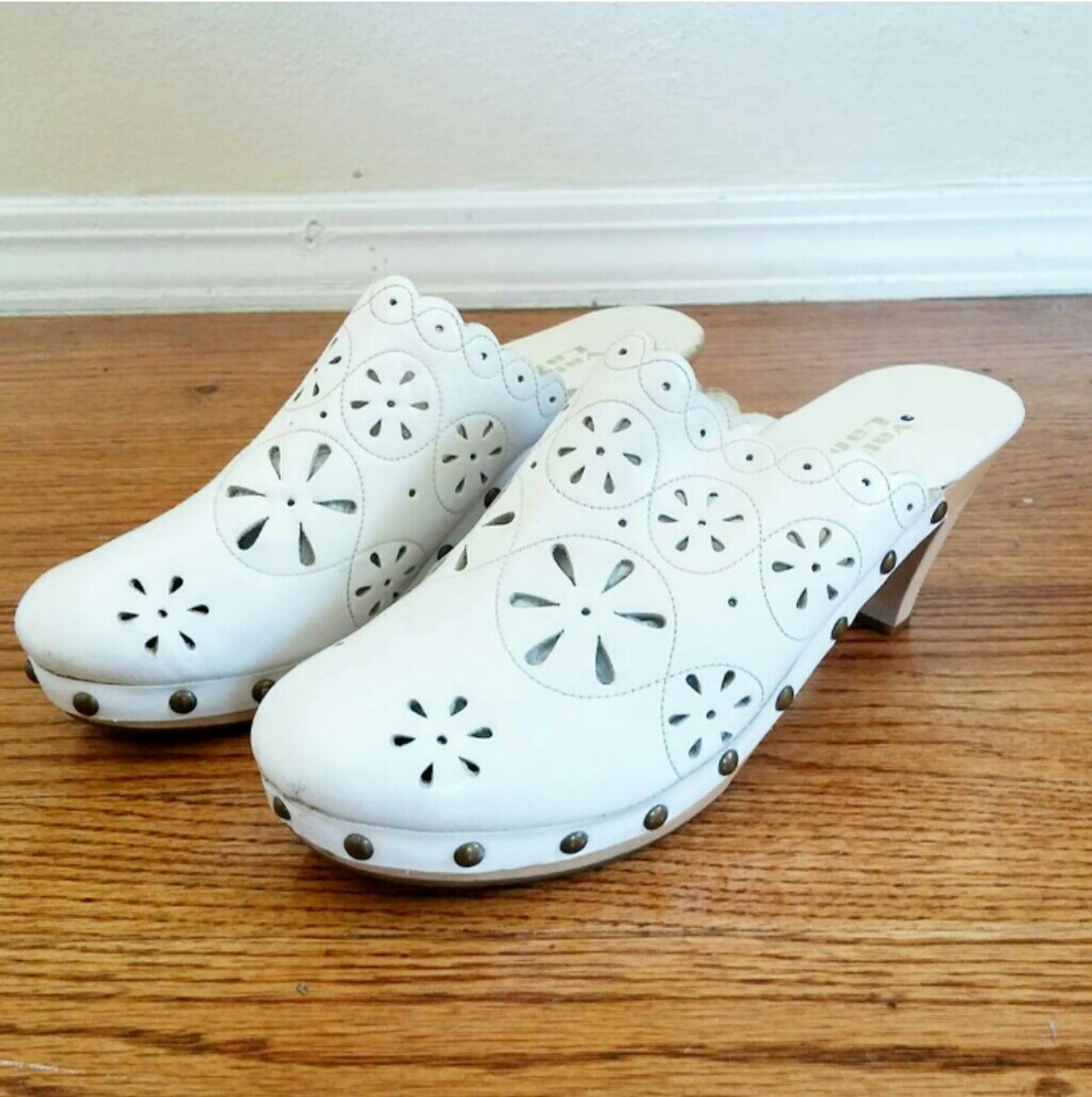 Vintage Wood & Leather Clogs