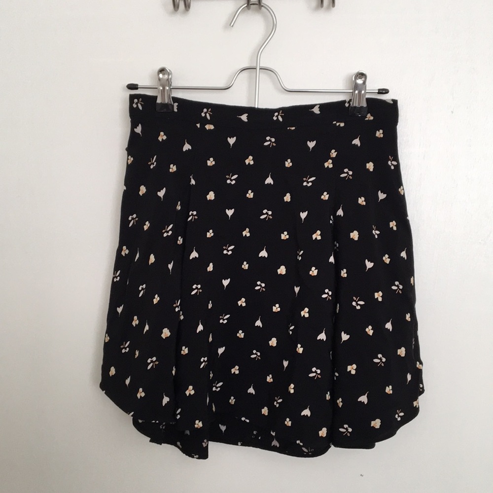 Black floral skirt