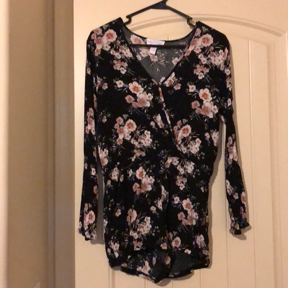 Long sleeve floral romper
