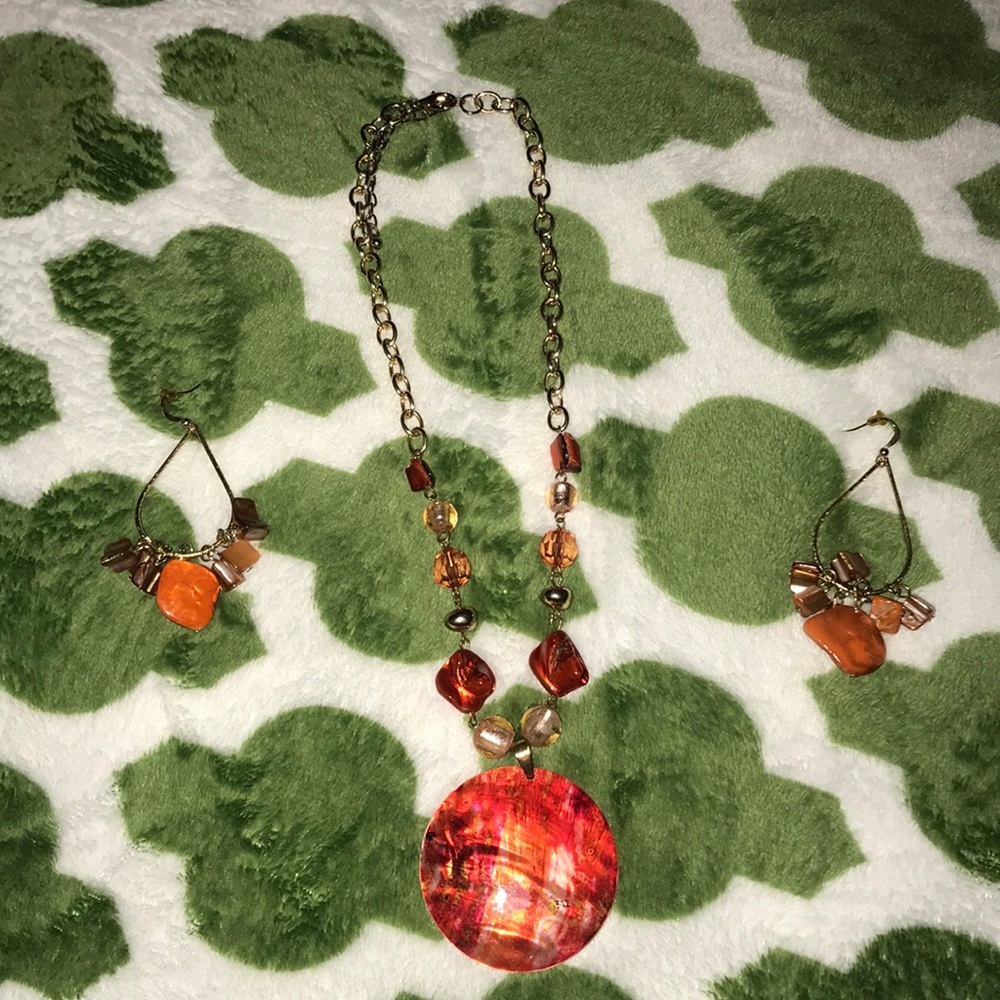 Matching necklace and earrings