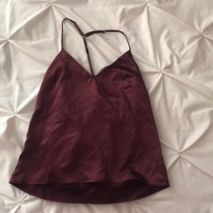 Maroon satin tank top