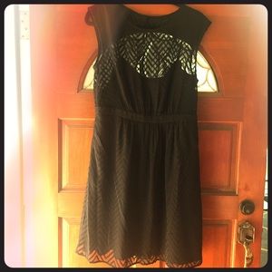 Price drop! J Crew Black Zig Zag Overlay Dress