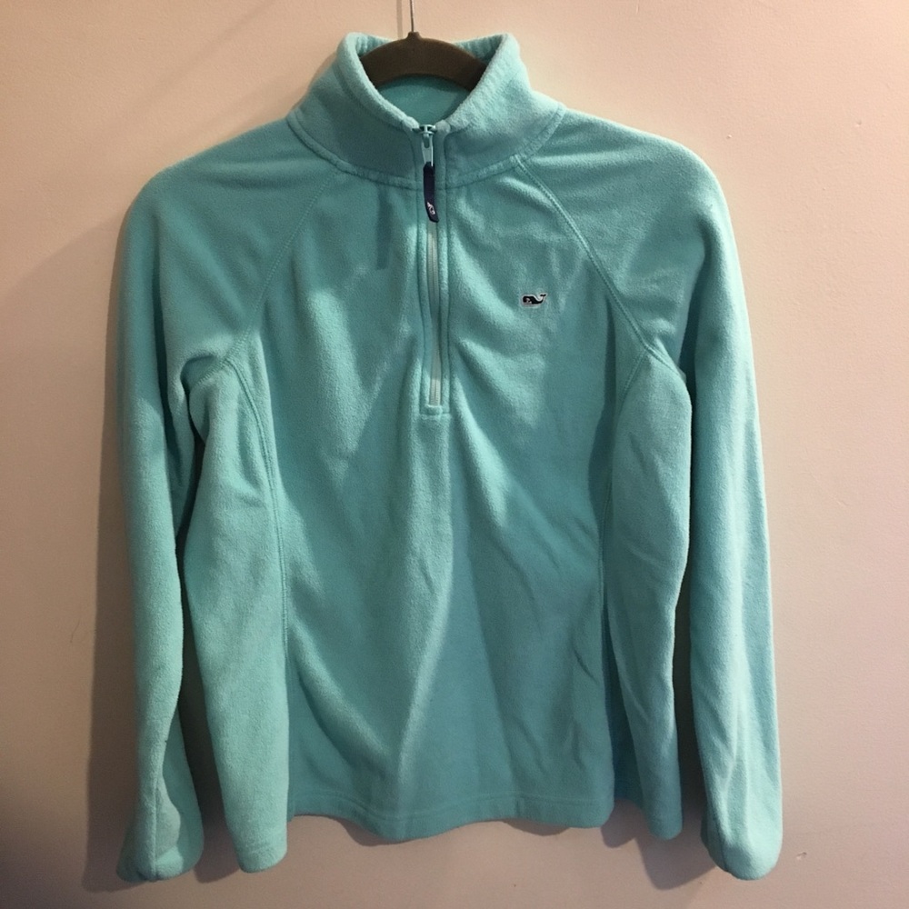 Vineyard Vines teal fleece halfzip
