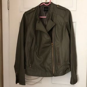 Faux leather moto jacket
