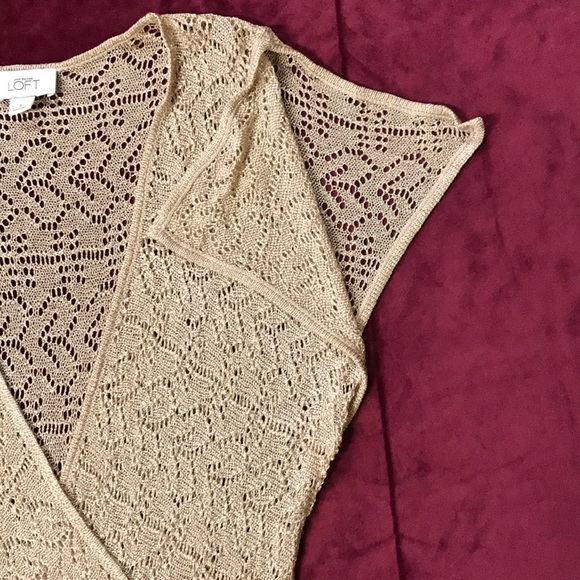 LOFT Ann Taylor, Split Sleeve Tunic, Gold - Picture 3 of 5