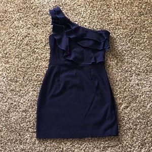 One Shoulder Navy Cocktail Dress sz S
