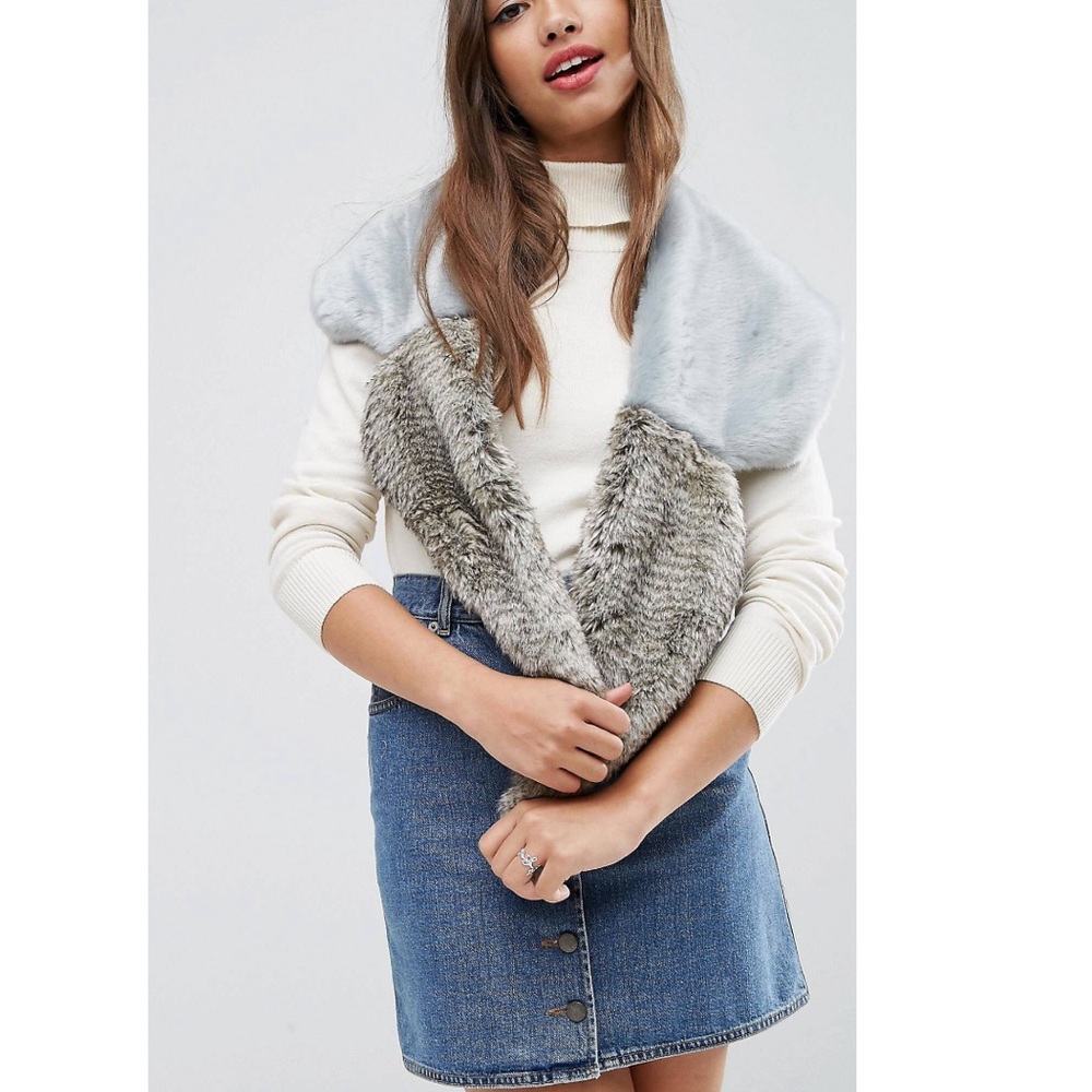 Faux fur stole.