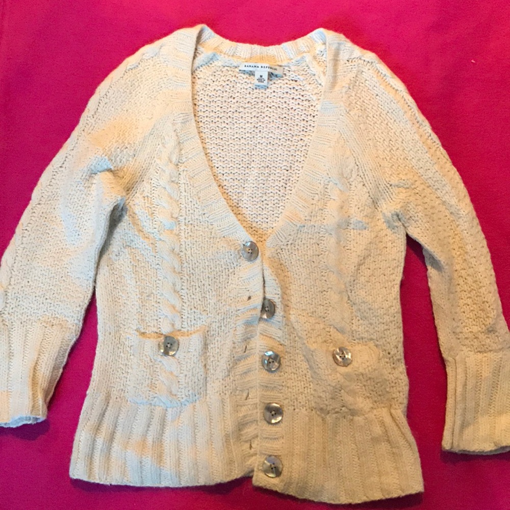 Banana Republic Sweater with Shell Buttons