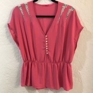 Pinkyotto peplum pink top.