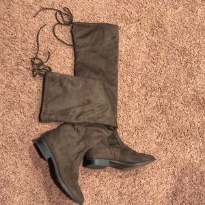 Suede thigh-high boots