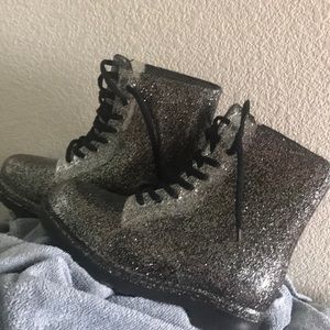 Glitter Lace Up Boots