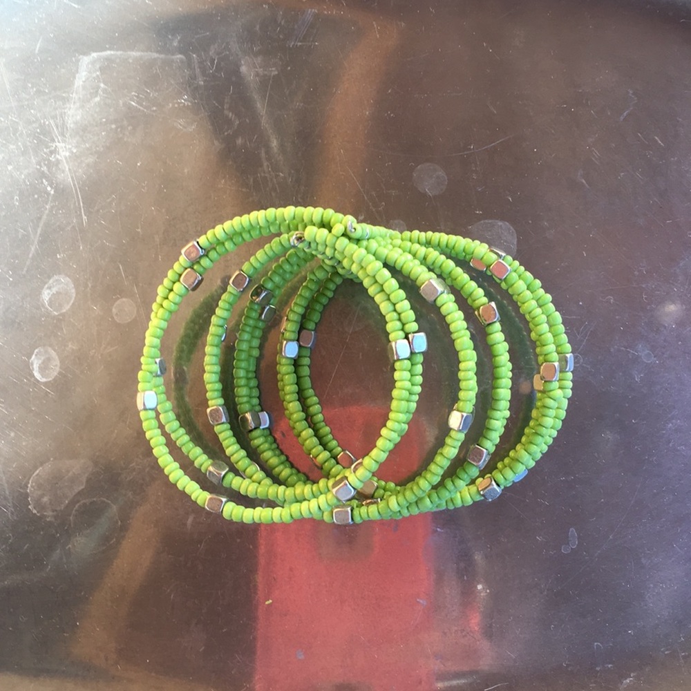 Green cuff bracelet