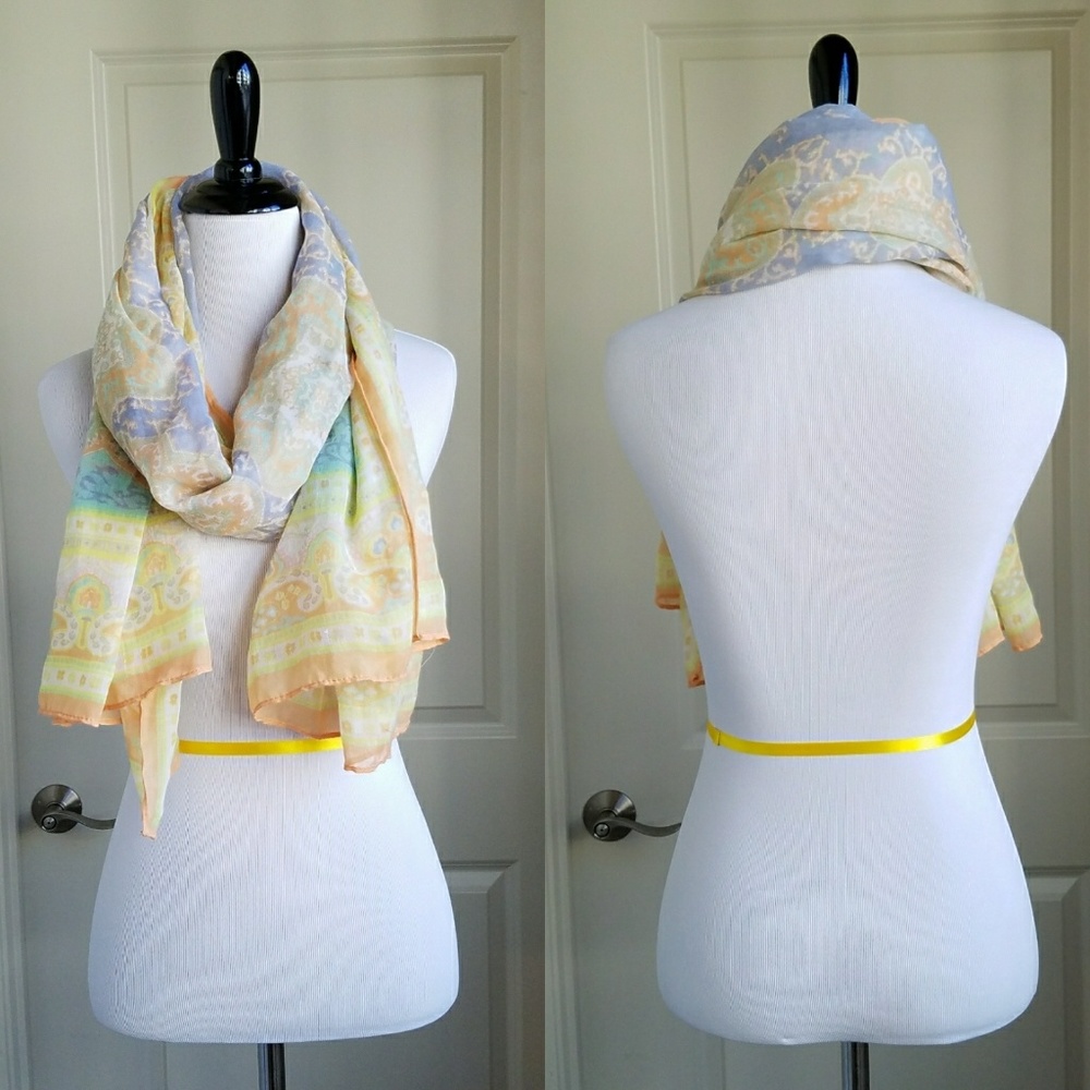 Lightweight Pastel Printed Scarf - Picture 3 of 3
